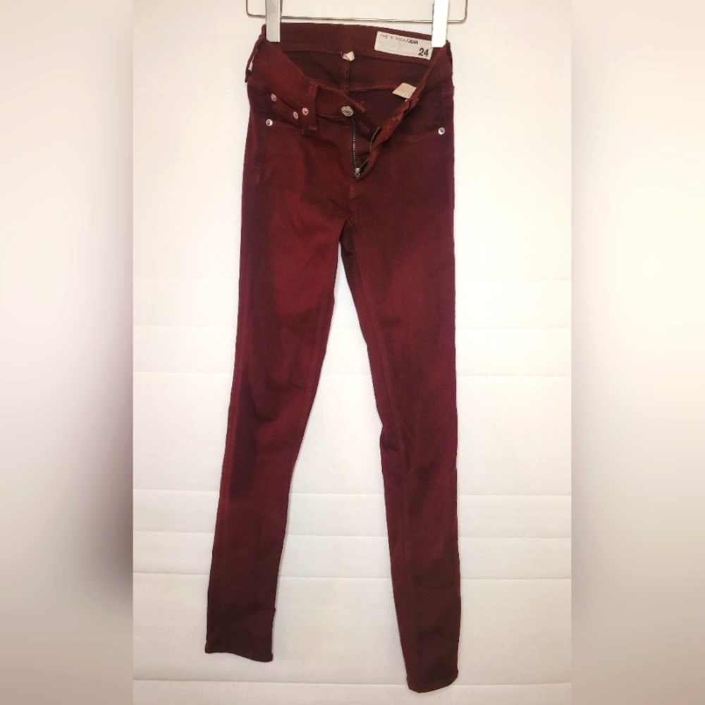 Rag & Bone Skinny Jeans, Maroon, 24